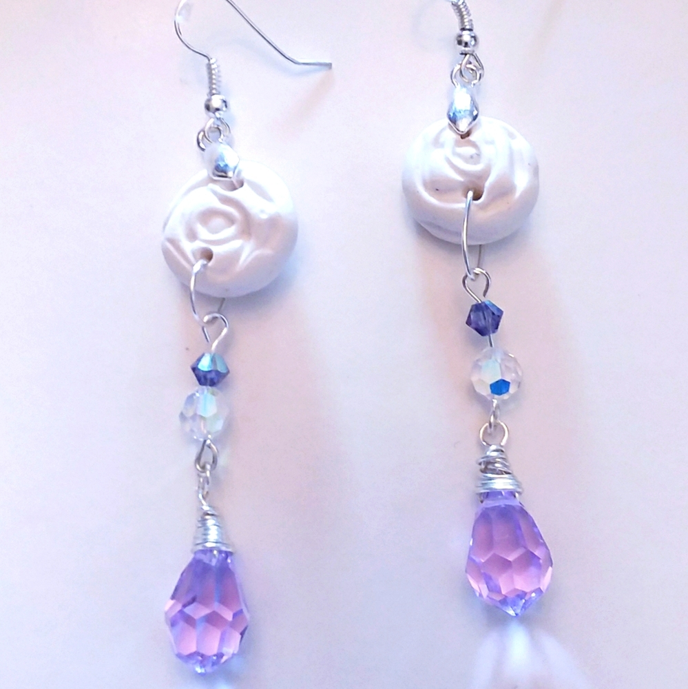 Rose Swarovski Crystal Earrings